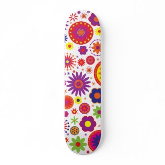 Hippy Rainbow Flowers skateboard