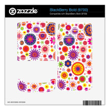 Hippy Rainbow Flowers Skins For BlackBerry