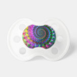 Hippy Rainbow Fractal Art Pattern Baby Pacifier
