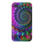 Hippy Rainbow Fractal Art Pattern iPhone 4 Cases