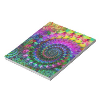 Hippy Rainbow Fractal Pattern Note Pad