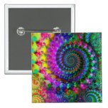 Hippy Rainbow Fractal Pattern Pin