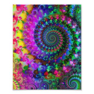 Hippy Rainbow Fractal Pattern Poster Photographic Print