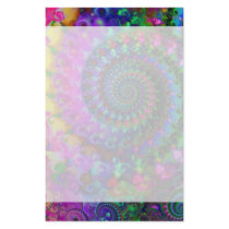 Hippy Rainbow Fractal Pattern Custom Stationery