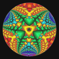 Hippy Rainbow Psychedelic Fractal stickers