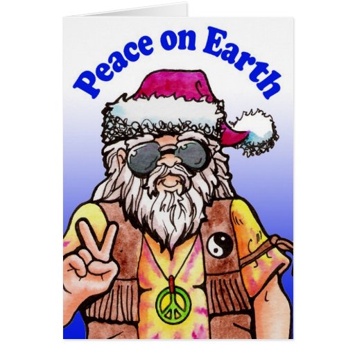 hippy santa greeting card hippy santa greeting card