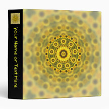 Hippy Sunflower Fractal Mandala Pattern Binder