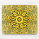 Hippy Sunflower Fractal Mandala Pattern Mouse Pad
