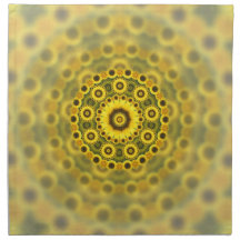 Hippy Sunflower Fractal Mandala Pattern Printed Napkin