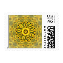 Hippy Sunflower Fractal Mandala Pattern Stamps