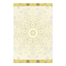 Hippy Sunflower Fractal Mandala Pattern Stationery Paper