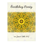 Hippy Sunflower Mandala Birthday Announcements