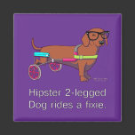 Hipster 2-legged Dog Magnet magnets