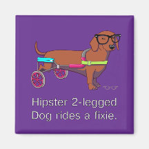 Hipster 2-legged Dog Magnet