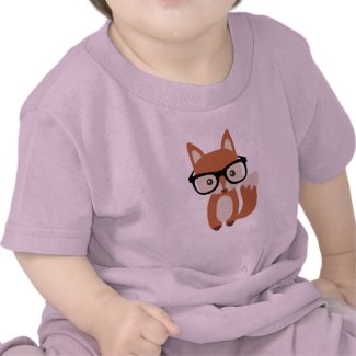 Hipster Baby Fox w/Glasses T Shirts