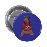 Hipster Bear Button (without text) buttons