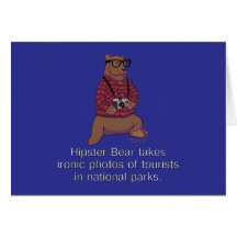 Hipster Bear Note Card