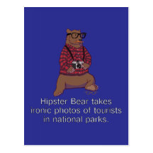 Hipster Bear Postcard
