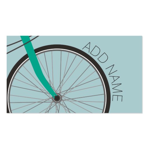 Hipster Bicycle Wheel with Custom Name Business Card Templates (front side)