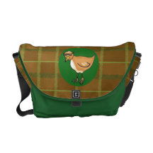 Hipster Bird Bag in Cartoon Tartan Courier Bags