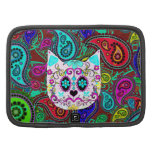 Hipster Cat Sugar Skull Teal Pink Retro Paisley Organizers