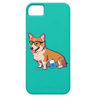 Hipster Corgi iPhone 5 Case-Mate Case (without 