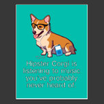 Hipster Corgi Postcard postcards