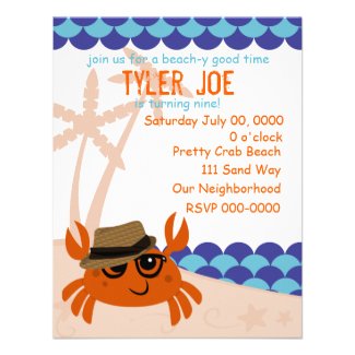 Hipster Crab Personalized Announcement