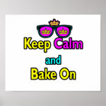 Hipster Crown Sunglasses Keep Calm And Bake On Print