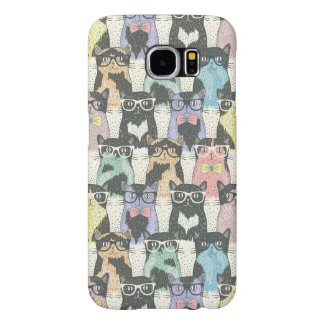 Hipster Cute Cats Pattern Samsung Galaxy S6 Cases