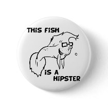 Hipster Fish Button