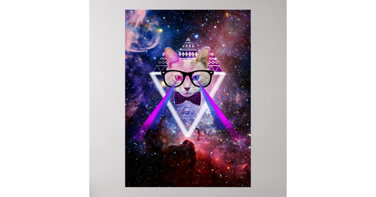 Cat With Galaxy Glasses Cat With Galaxy Glasses