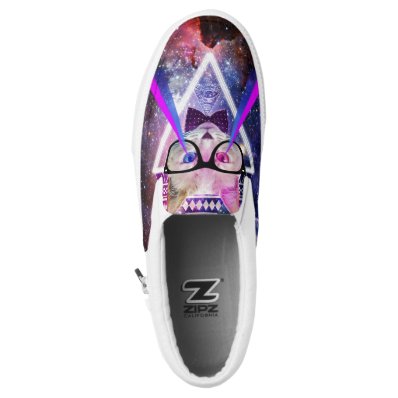Hipster galaxy cat printed shoes