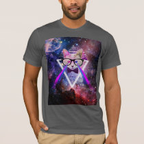 cat, space, hipster, cool, glasses, kitten, galaxy, hipster cat, geek, nerd, cute, kitten gift, geeky, nebula, universe, eye of providence, hipster gift, spacy kitty, lasers, tribal, triangle, pattern, aztec, geometrically, providence, hip, fun, animal, tee, shirt, tshirts, t-shirt, T-shirt/trøje med brugerdefineret grafisk design