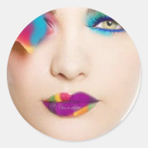 Hipster Girl Colorful eye shadow with Candy Colors Sticker