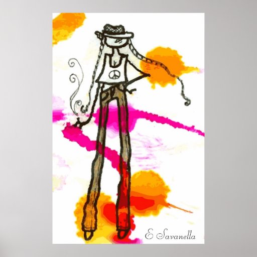 hipster girl poster