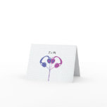 Hipster Headphones (Indigo/Purple) Thank You cards