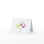 Hipster Headphones (Purple/Lime) Wedding Thank You cards