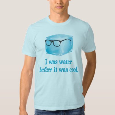 Hipster Ice Cube Was Water Before It Was Cool Tee Shirts