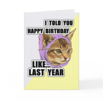 Hipster Kitty Deep Quote Happy Birthday Cards