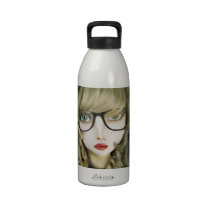 Hipster nerd reusable water bottles