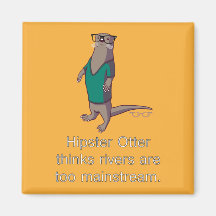 Hipster Otter Magnet