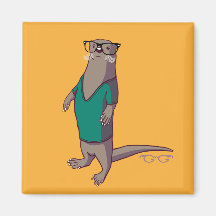 Hipster Otter Magnet (without text)