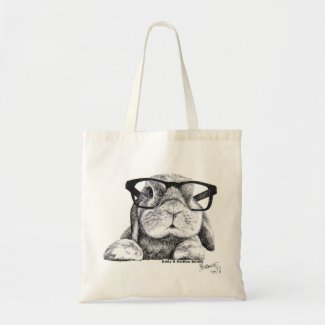 Hipster Rambo Bunny Tote Canvas Bags