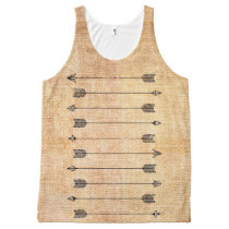 linen, vintage, burlap, arrows, all-over printed unisex tank, inspire, boho, cool, pattern, geometric, funny, jute, indie, hip, rustic, retro, hipster, tribal, arrow, t-shirt, [[missing key: type_jakprints_allovertan]] with custom graphic design