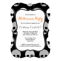 Cool Hipster Skulls Halloween Party Invitation