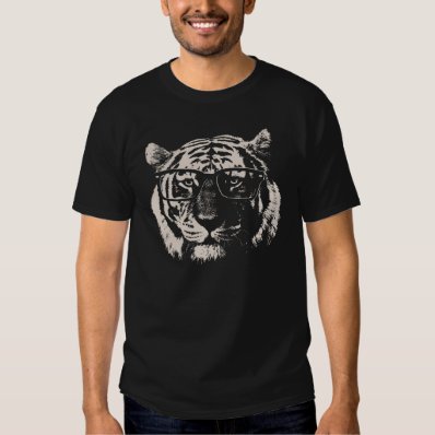 Hipster Tiger With Glasses Tshirts