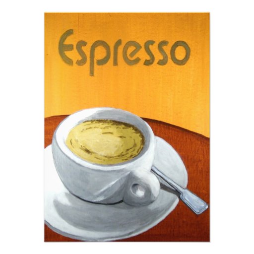 Hipster - Vintage Espresso Coffee Painting Invite