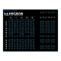 Hiragana Japanese Alphabet Poster (Black/Black) posters