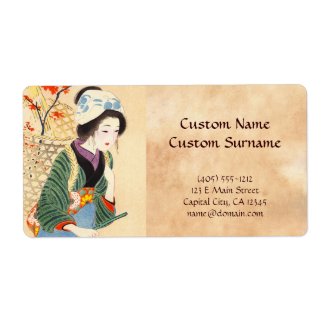 Hirezaki Eiho Beauties of the Twelve Months, Bijin Personalized Shipping Labels